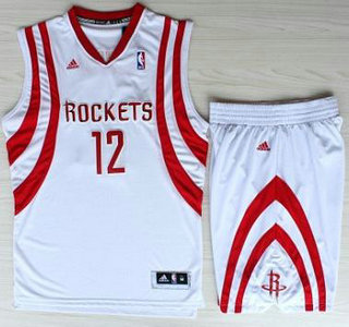 Houston Rockets #12 Dwight Howard White Revolution 30 Swingman NBA Jerseys Shorts Suits