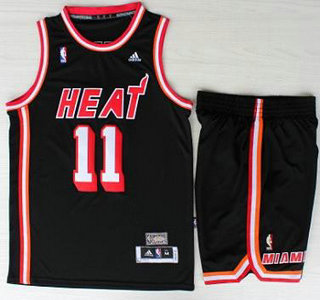 Miami Heat #1 Chris Bosh Black Hardwood Classics Revolution 30 NBA Jerseys Short Suit