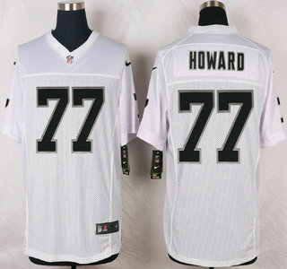 Oakland Raiders #77 Austin Howard Nike White Elite Jersey