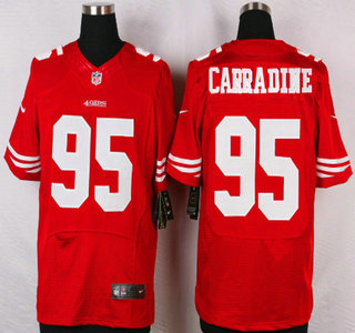 San Francisco 49ers #95 Tank Carradine Nike Red Elite Jersey