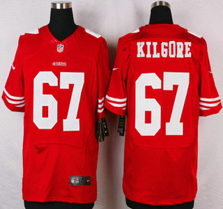 San Francisco 49ers #67 Daniel Kilgore Nike Red Elite Jersey