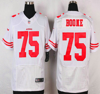 San Francisco 49ers #75 Alex Boone Nike White Elite Jersey