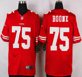 San Francisco 49ers #75 Alex Boone Nike Red Elite Jersey