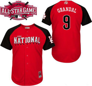 National League Los Angeles Dodgers #9 Yasmani Grandal Red 2015 All-Star Game Player Jersey