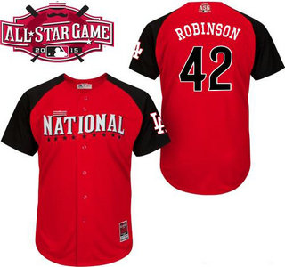 National League Los Angeles Dodgers #42 Jackie Robinson Red 2015 All-Star Game Player Jersey