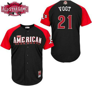 American League Oakland Athletics #21 Stephen Vogt 2015 MLB All-Star Black Jersey