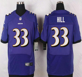 Baltimore Ravens #33 Will Hill Purple Team Color NFL Nike Elite Jersey