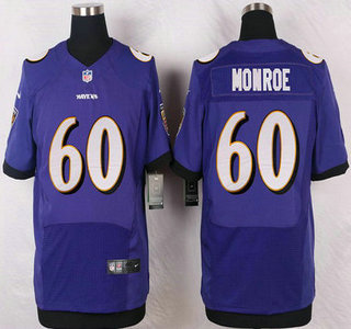 Baltimore Ravens #60 Eugene Monroe Purple Team Color NFL Nike Elite Jersey