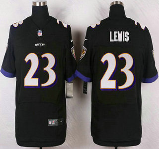 Baltimore Ravens #23 Kendrick Lewis Black Alternate NFL Nike Elite Jersey