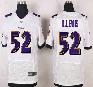 Baltimore Ravens #52 Ray Lewis White Retired Player NFL Nike Elite Jersey