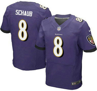 Baltimore Ravens #8 Matt Schaub Purple Team Color NFL Nike Elite Jersey