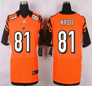 Men's Cincinnati Bengals #81 Tyler Kroft Orange Alternate NFL Nike Elite Jersey