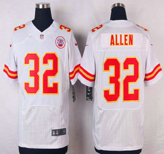 Men's Kansas City Chiefs #32 Marcus Allen White Road NFL Nike Elite Jersey