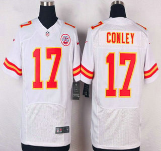 Men's Kansas City Chiefs #17 Chris Conley White Road NFL Nike Elite Jersey