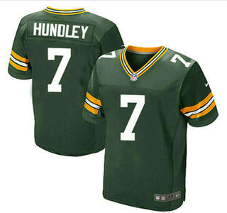 Men's Green Bay Packers #7 Brett Hundley Home Green Team Color Stitched NFL Nike Elite Jersey