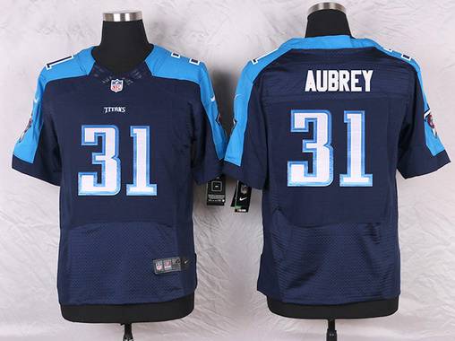 Men's Tennessee Titans #31 Josh Aubrey Navy Blue Alternate NFL Nike Elite Jersey