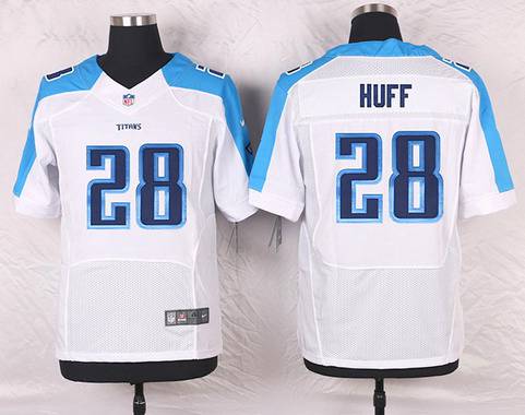 Men's Tennessee Titans #28 Marqueston Huff White Road NFL Nike Elite Jersey