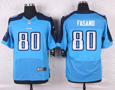 Men's Tennessee Titans #80 Anthony Fasano Light Blue Team Color NFL Nike Elite Jersey