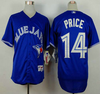 Men's Toronto Blue Jays #14 David Price Alternate Blue MLB Majestic Jersey