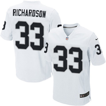 Men's Oakland Raiders #33 Trent Richardson White Road NFL Nike Elite Jersey