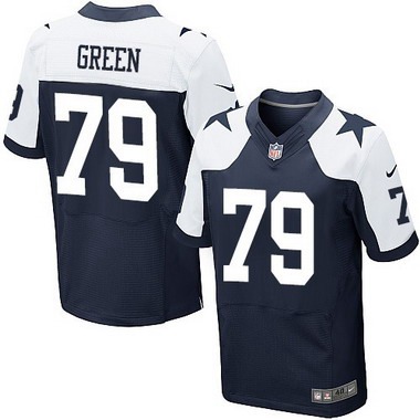 Men's Dallas Cowboys #79 Chaz Green Navy Blue Thanksgiving Alternate NFL Nike Elite Jersey