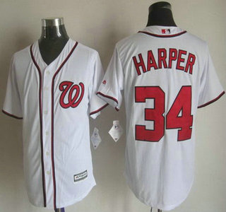 Men's Washington Nationals #34 Bryce Harper Home White 2015 MLB Cool Base Jersey