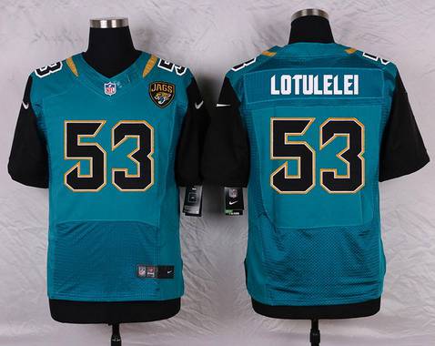 Men's Jacksonville Jaguars #53 John Lotulelei Teal Green Alternate NFL Nike Elite Jersey