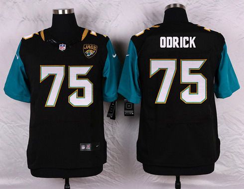 Men's Jacksonville Jaguars #75 Jared Odrick Black Team Color NFL Nike Elite Jersey