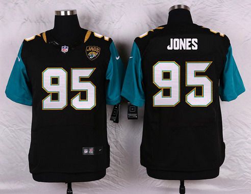 Men's Jacksonville Jaguars #95 Abry Jones Black Team Color NFL Nike Elite Jersey