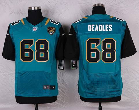 Men's Jacksonville Jaguars #68 Zane Beadles Teal Green Alternate NFL Nike Elite Jersey