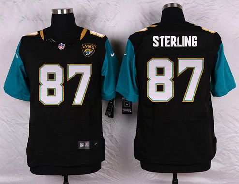 Men's Jacksonville Jaguars #87 Neal Sterling Black Team Color NFL Nike Elite Jersey