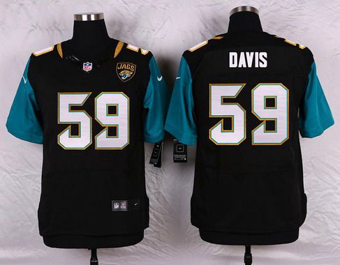 Men's Jacksonville Jaguars #59 Ryan Davis Black Team Color NFL Nike Elite Jersey