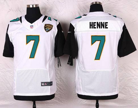 Men's Jacksonville Jaguars #7 Chad Henne White Road NFL Nike Elite Jersey