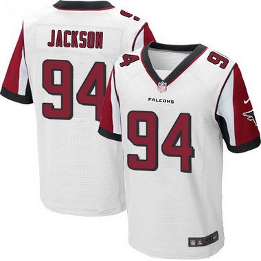 Men's Atlanta Falcons #94 Tyson Jackson White Road NFL Nike Elite Jersey