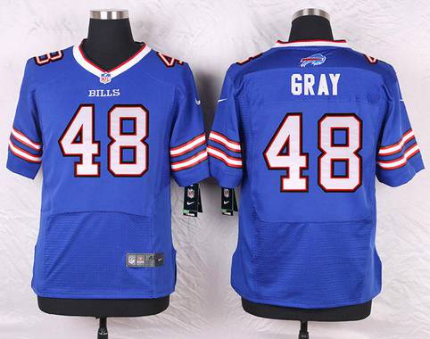 Men's Buffalo Bills #48 MarQueis Gray Royal Blue Team Color NFL Nike Elite Jersey