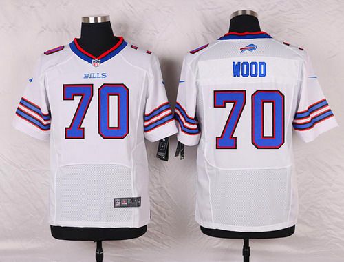 Men's Buffalo Bills #70 Eric Wood White Road NFL Nike Elite Jersey