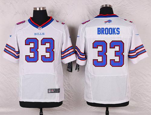 Men's Buffalo Bills #33 Ron Brooks White Road NFL Nike Elite Jersey