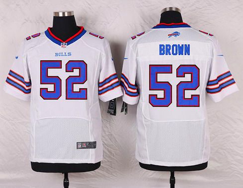 Men's Buffalo Bills #52 Preston Brown White Road NFL Nike Elite Jersey