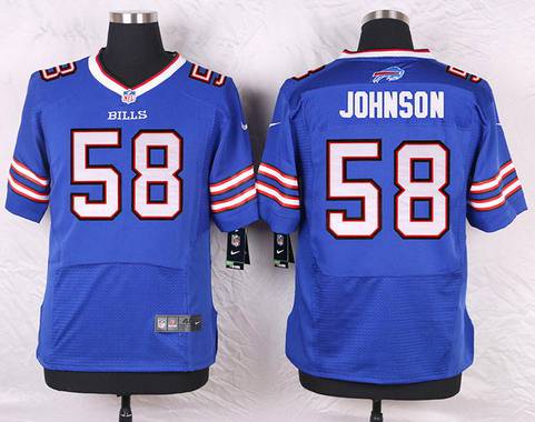 Men's Buffalo Bills #58 Randell Johnson Royal Blue Team Color NFL Nike Elite Jersey