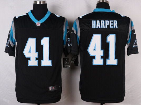 Men's Carolina Panthers #41 Roman Harper Black Team Color NFL Nike Elite Jersey