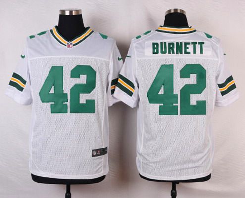 Men's Green Bay Packers #42 Morgan Burnett White Road NFL Nike Elite Jersey