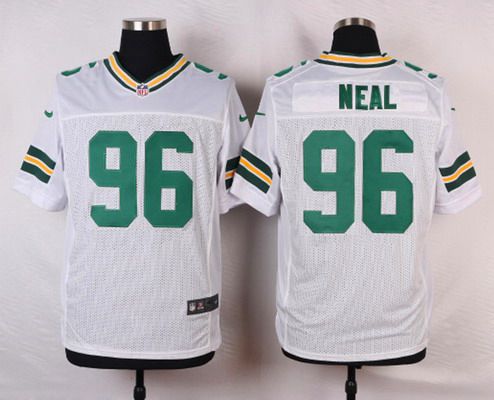 Men's Green Bay Packers #96 Mike Neal White Road NFL Nike Elite Jersey