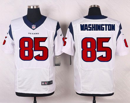 Men's Houston Texans #85 Nate Washington White Road NFL Nike Elite Jersey