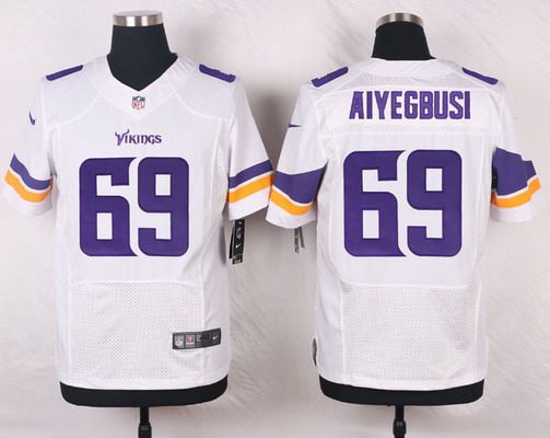 Men's Minnesota Vikings #69 Babatunde Aiyegbusi White Road NFL Nike Elite Jersey