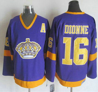 Men's Los Angeles Kings #16 Marcel Dionne 1977-79 Purple CCM Vintage Throwback Jersey