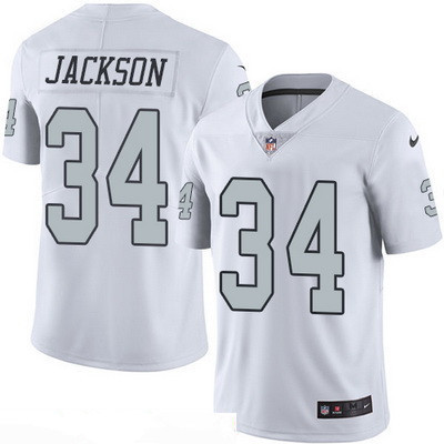 Men's Oakland Raiders #34 Bo Jackson Retired White 2016 Color Rush Stitched NFL Nike Limited Jersey