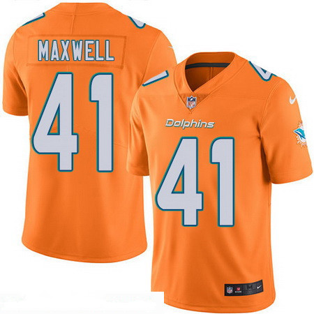 Men's Miami Dolphins #41 Byron Maxwell Orange 2016 Color Rush Stitched NFL Nike Limited Jersey