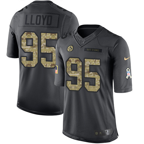 Men's Pittsburgh Steelers #95 Greg Lloyd Black Anthracite 2016 Salute To Service Stitched NFL Nike Limited Jersey