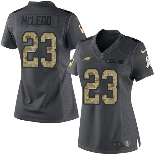 Women's Philadelphia Eagles #23 Rodney McLeod Black Anthracite 2016 Salute To Service Stitched NFL Nike Limited Jersey