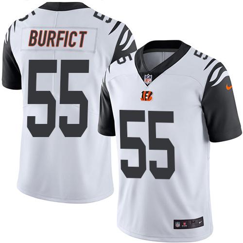 Nike Bengals #55 Vontaze Burfict White Men's Stitched NFL Limited Rush Jersey